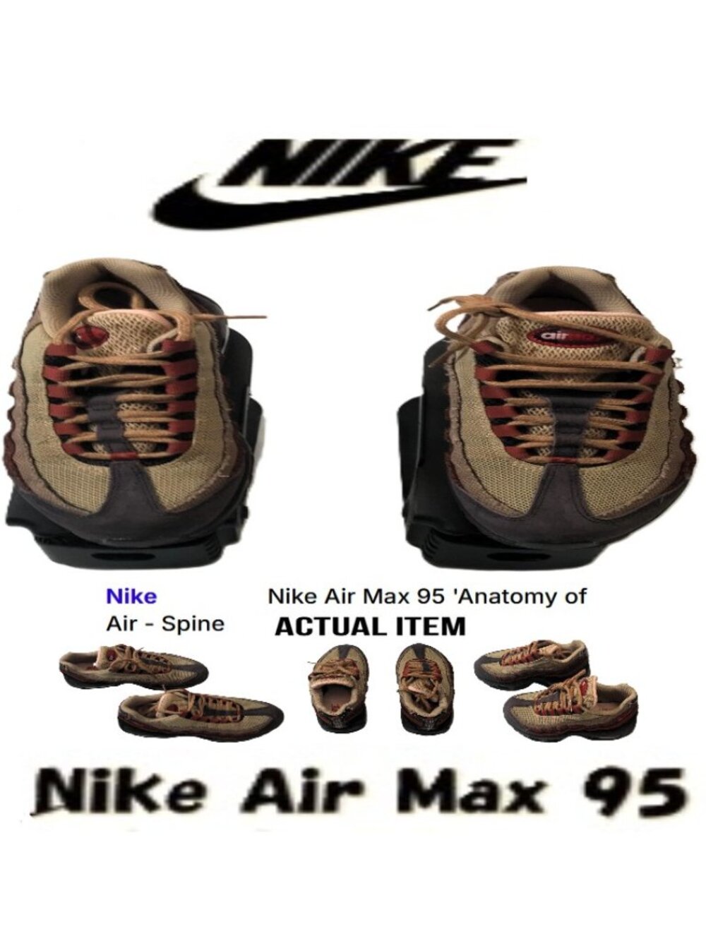 🛑 NIKE ➕ AIR MAX 95 🆒 SNEAKERS Anatomy SHOES Iconic Mars Stone Spine💸BUYNOW‼️